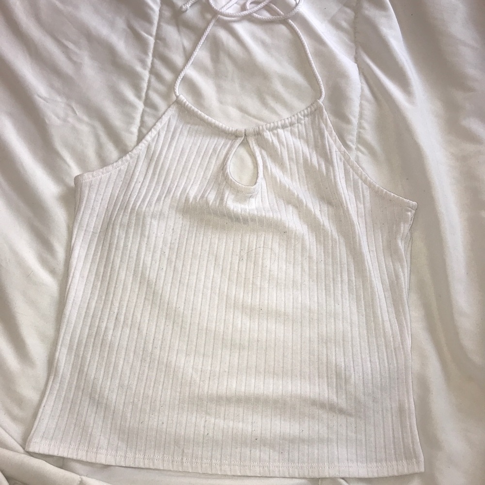 White halter top